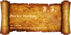 Marks Herman névjegykártya